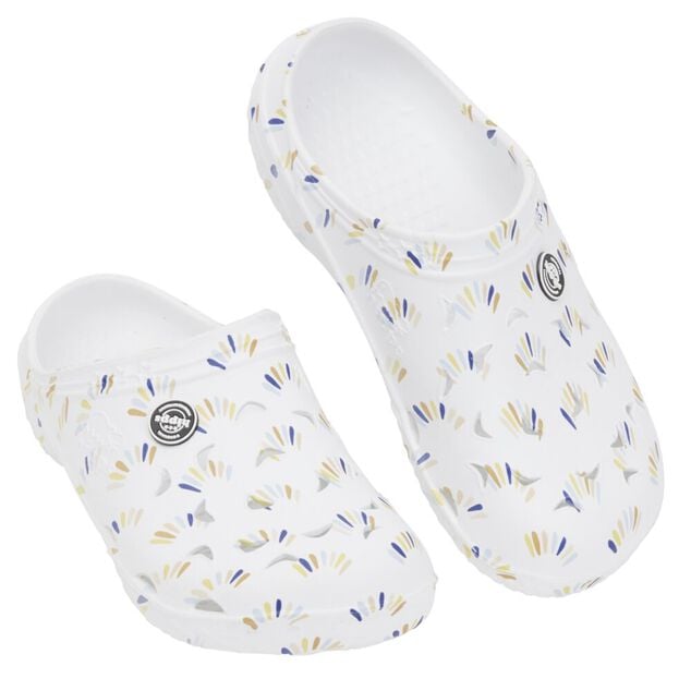 Sabots Hipps Femme plastique blanc motif tricolore T40/41