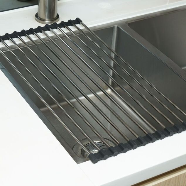 &Eacute;gouttoir en inox et silicone - L.46xl.24cm