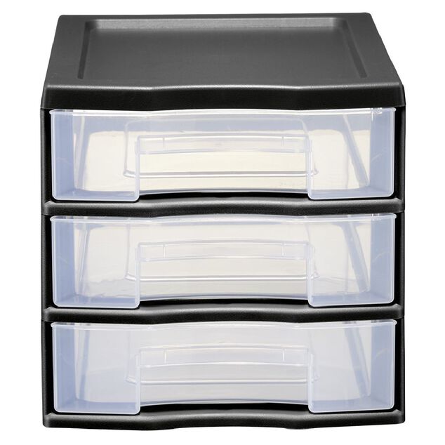 Tour de rangement 3 tiroirs format A6 noir
