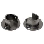 Support tringle &agrave; rideau gris &Oslash;20mm x2