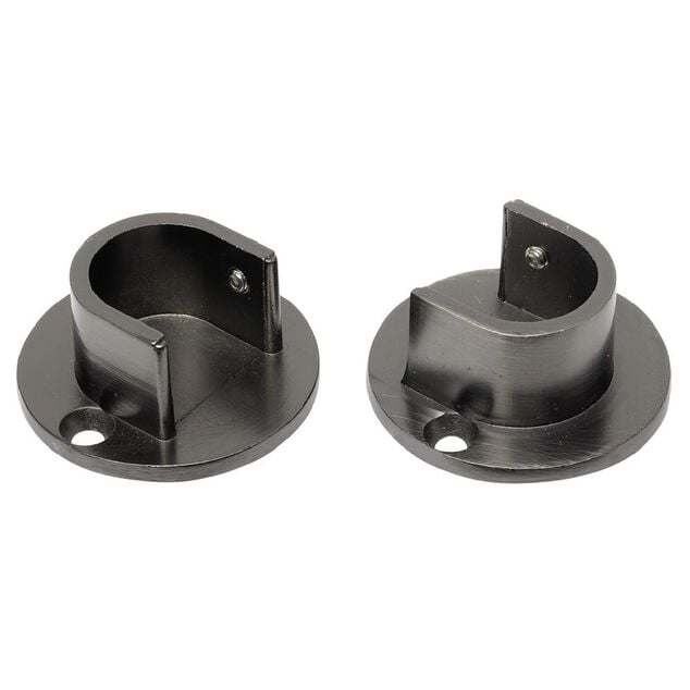 Support tringle &agrave; rideau gris &Oslash;20mm x2