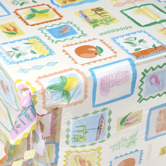 Toile cir&eacute;e au m&egrave;tre collection &eacute;t&eacute; motifs fruits et fleurs 140cm