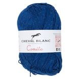Pelote fil &agrave; tricoter coton et acrylique bleu roy 50g