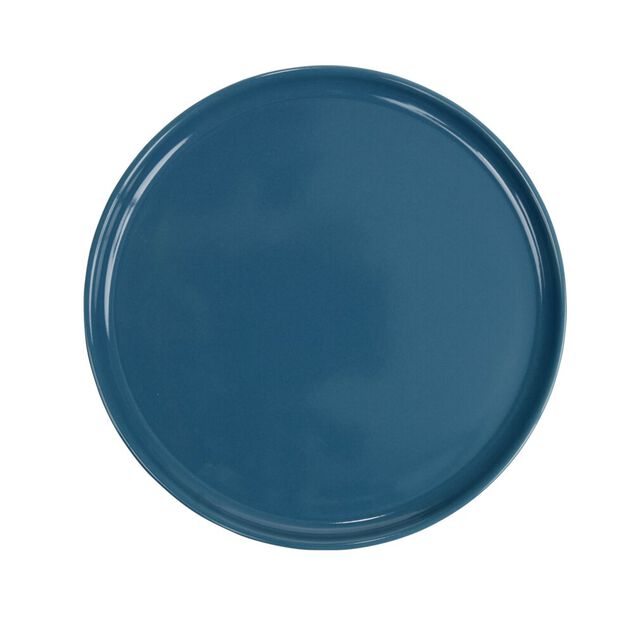 Assiette &agrave; dessert ronde Nordic porcelaine bleu &Oslash;22cm