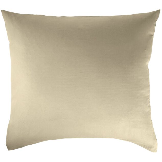 Taie d'oreiller carr&eacute;e 63x63cm polyester uni taupe