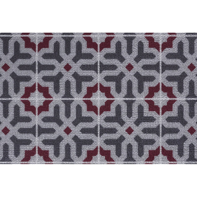 Tapis ext&eacute;rieur antid&eacute;rapant grattant imprim&eacute; carreau ciment 75x45cm