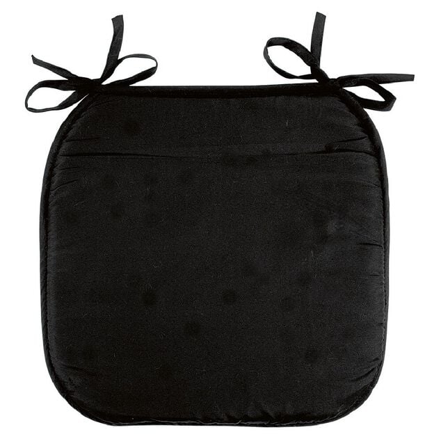 Galette de chaise polyester noir