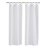 Vitrage passe tringle x2 blanc uni 60x160cm