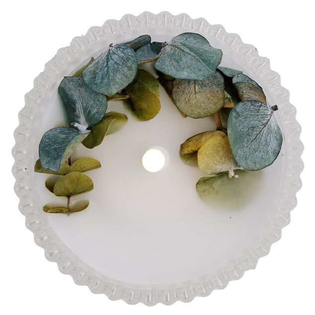 Bougie &agrave; LED dans bo&icirc;te d&eacute;co fleurs s&eacute;ch&eacute;es