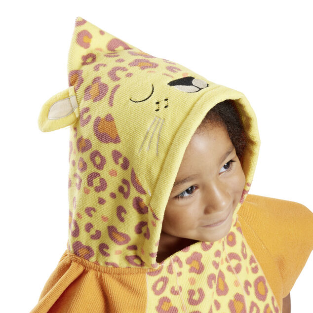Poncho de plage enfant léopard TU 55x110cm