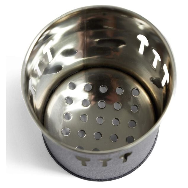 Pot range-couverts &Oslash;10xH.15cm inox finition gris crocodile