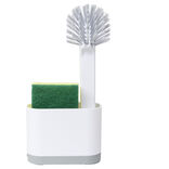 Kit de nettoyage 3en1 brosse/&eacute;ponge/pani&egrave;re 25,5x12,5xH5,5cm