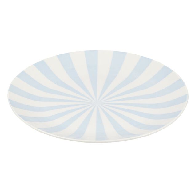 Assiette à dessert porcelaine rayure bicolore Ø16cm