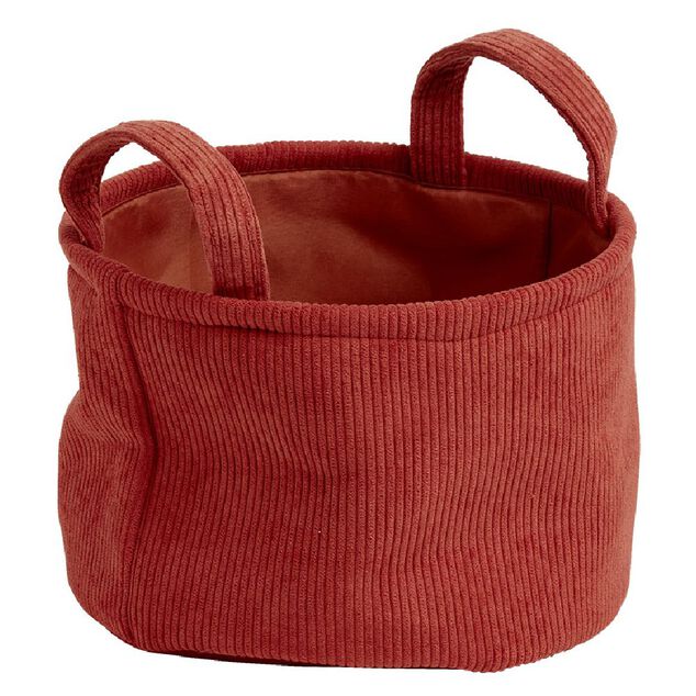 Panière de rangement ronde velours Marron - Ø22xH16 cm