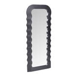 Miroir Wavy contours ondul&eacute;s plastique noir 46x110cm