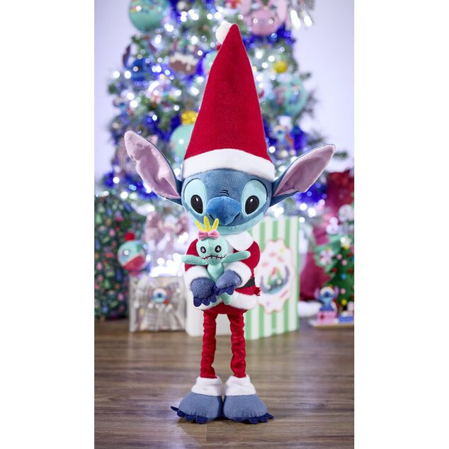 D&eacute;coration de No&euml;l &agrave; poser Disney Stitch jambes extensibles 42x17xH73cm