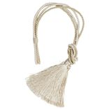 Embrasse corde avec pompon &eacute;cru beige