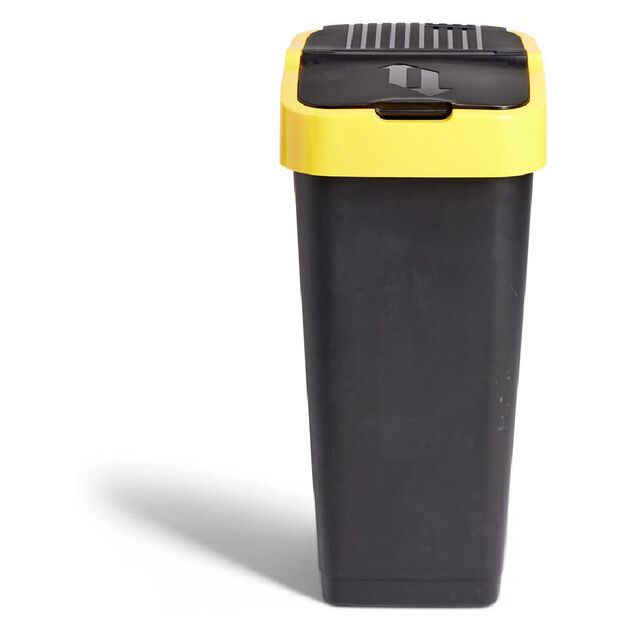 Poubelle de tri pour plastique 60L plastique jaune et noir