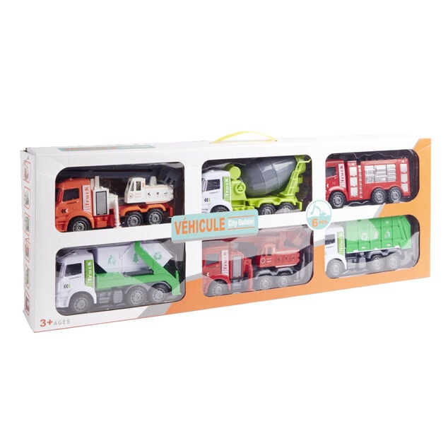 Lot de 6 v&eacute;hicules de constructions - 3 mod&egrave;les