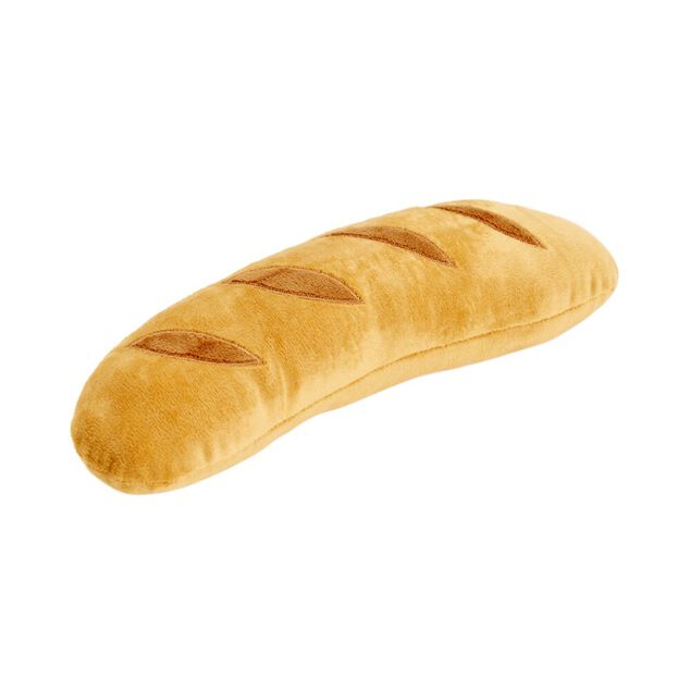 Jouet pour chien peluche baguette de pain marron L28cm