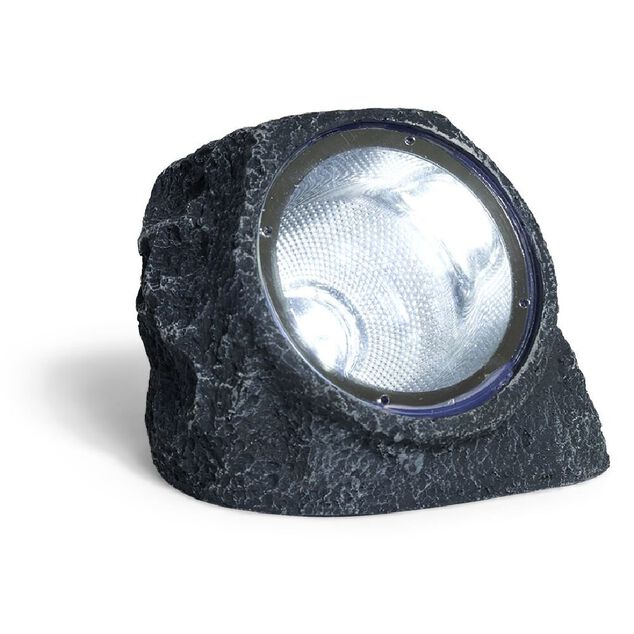 Lampe solaire design pierre LED blanc froid &Oslash;14xH11cm
