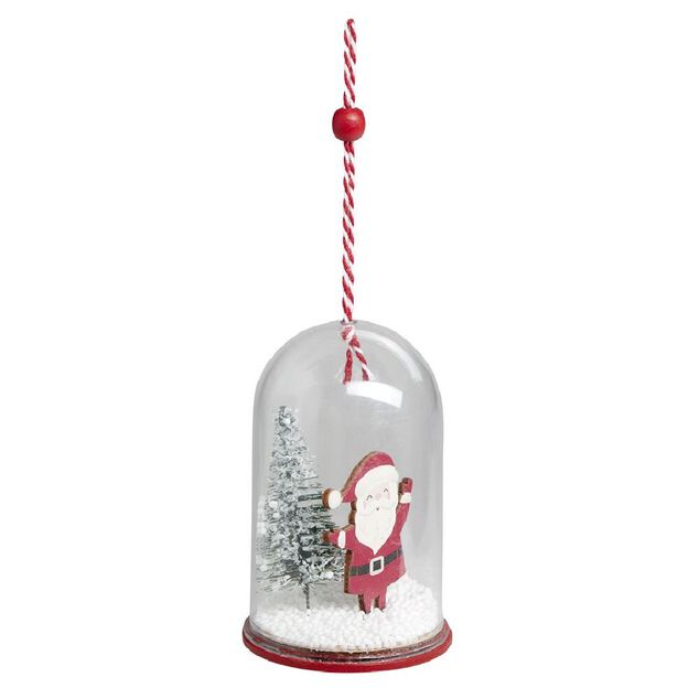 Cloche à suspendre déco Noël avec personnage en bois Ø6xH10,5cm