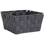 Panière de rangement tressée gris foncé Taille L - 21,5x12xH21,5cm