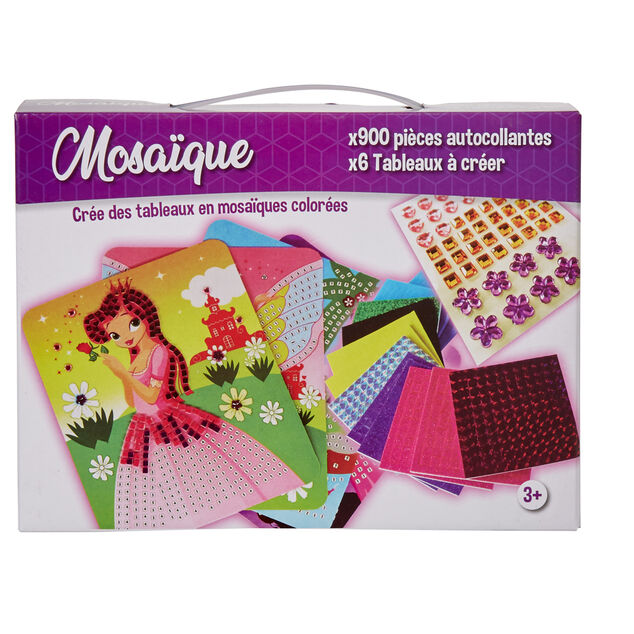 Kit cr&eacute;ation mosa&iuml;que autocollante x 6 tableaux