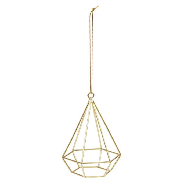 Décoration de Noël diamant en métal doré à suspendre