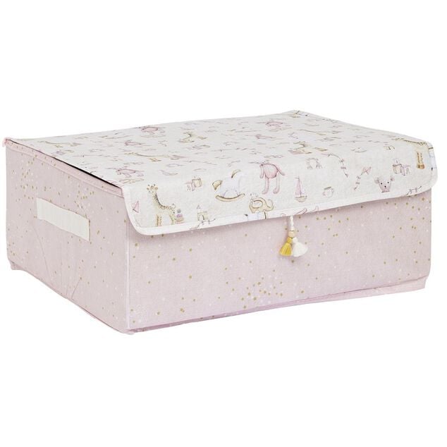 Bo&icirc;te de rangement enfant rose ou bleu x3 - 28x14xH14cm