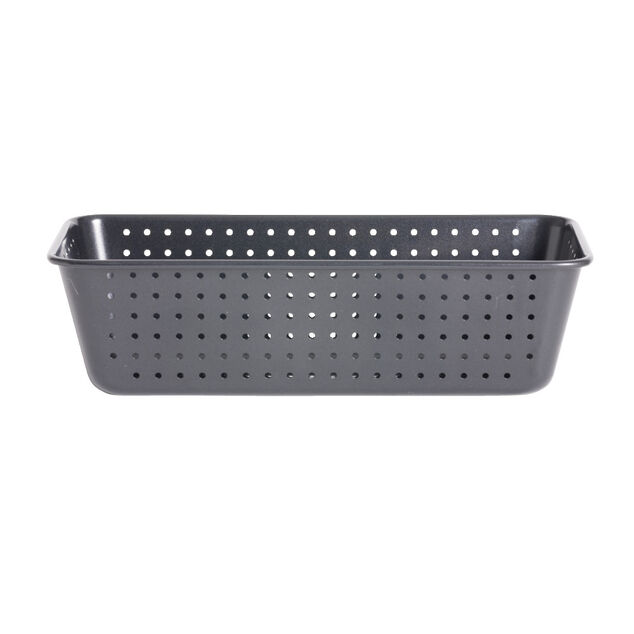 Moule à cake perforé acier noir 25x7xH2,5cm