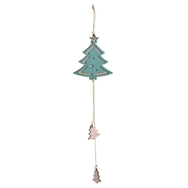 Suspension &eacute;toile rose ou sapin vert H48cm