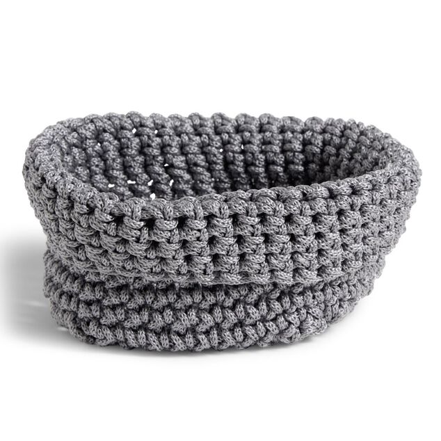 Panière tressée 14x14x11cm grise