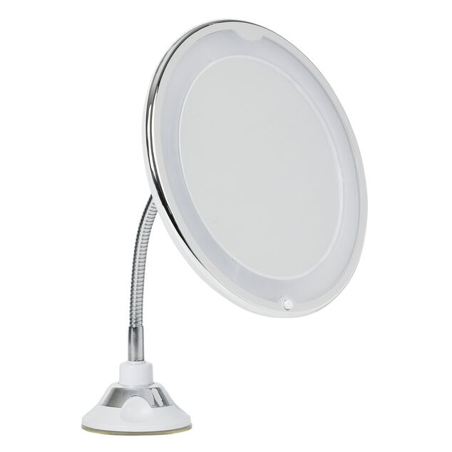 Miroir LED grossissant flexible et pivotant fixation ventouse