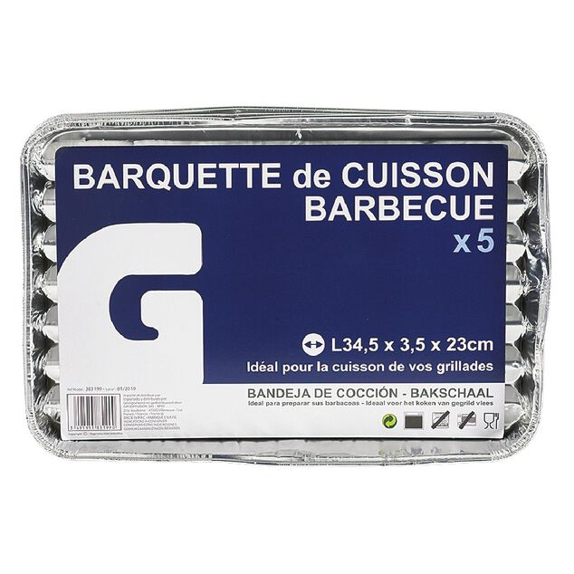 Barquette aluminium pour barbecue x5