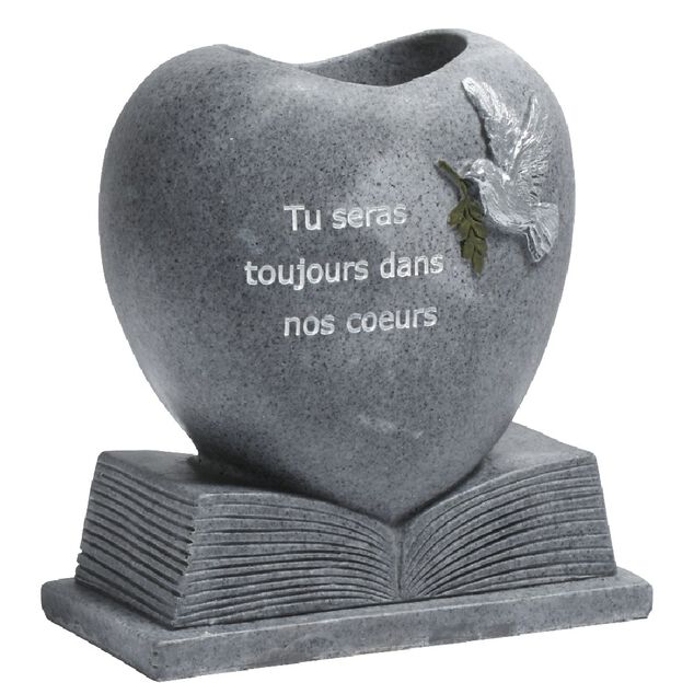 Vase fun&eacute;raire en forme de coeur