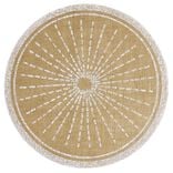 Set de table rond en jute naturel et blanc motif soleil ou vague Ø38cm