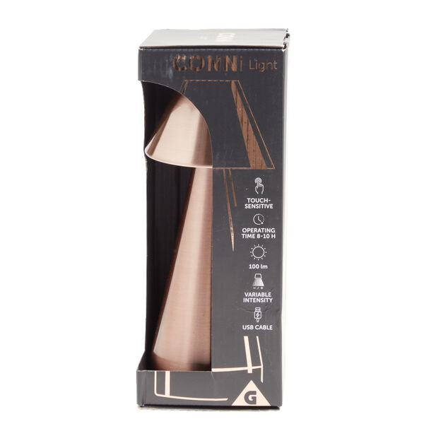 Lampe de table Conni USB tactile orange Ø9,5xH22,5cm