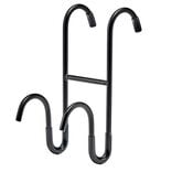 Porte serviette double crochet à suspendre en métal noir 5,3x9,5xH12,5cm