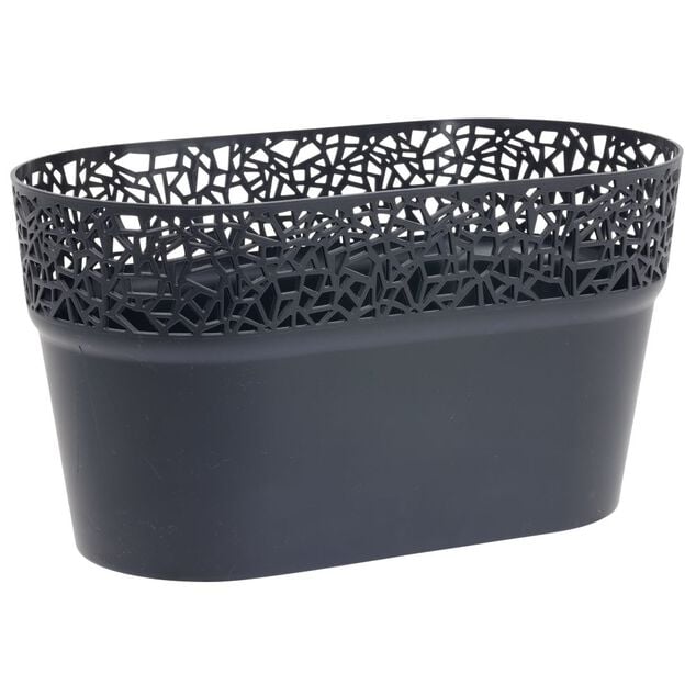 Jardini&egrave;re tree plastique gris anthracite 27,5x14,5xH14,8cm