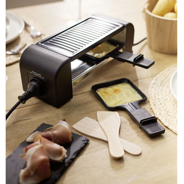 Machine &agrave; raclette Duo connectable noire 2 po&ecirc;lons 450W