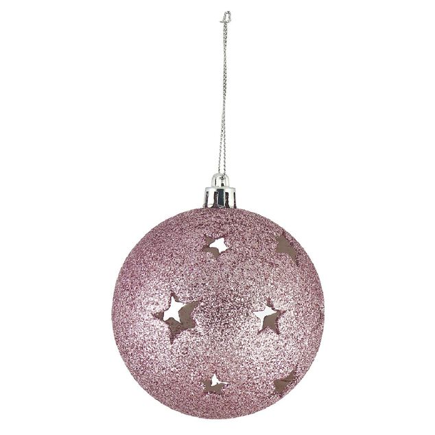 Boule de No&euml;l brillante motif &eacute;toil&eacute;e ajour&eacute;e