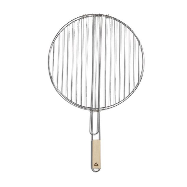 Grille ronde barbecue Ø40cm métal et bois