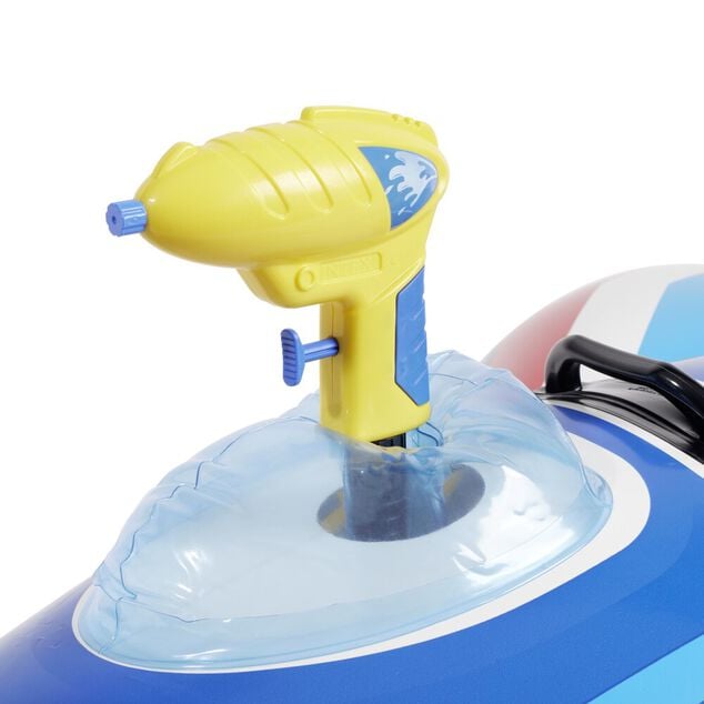 Avion gonflable Intex avec pistolet int&eacute;gr&eacute; 104x117cm (2 mod&egrave;les bleu ou rouge)