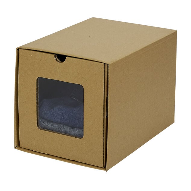 Bo&icirc;te de rangement en carton avec fen&ecirc;tre transparente 34x23xH24cm