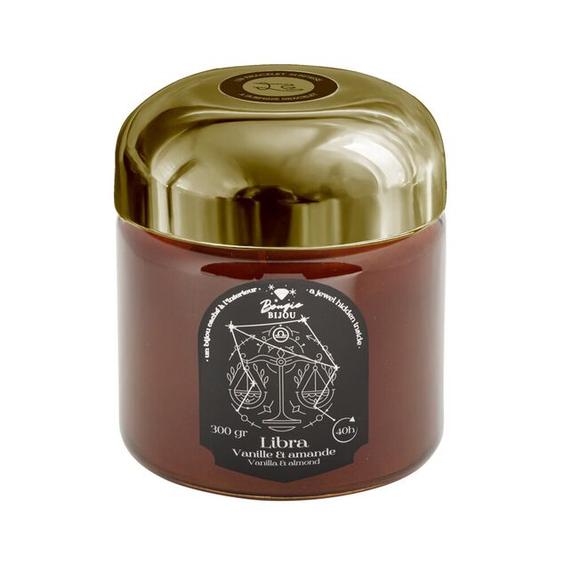 Bougie bijoux bracelet astrologie dor&eacute; verre parfum&eacute;e &Oslash;8xH10,5cm (12 mod&egrave;les)