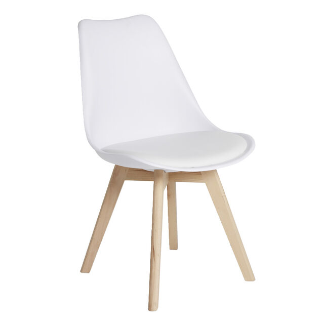 Chaise en bois Chlo&eacute; blanche 57x49xH82cm