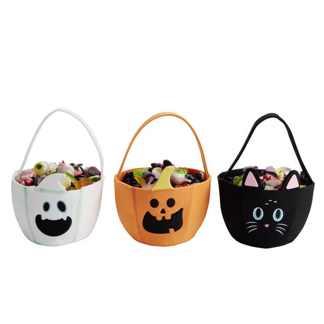 Sac &agrave; bonbon Halloween feutrine 13xH17cm