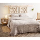 Parure de lit flanelle c&ocirc;tel&eacute;e 240x220cm avec taies d'oreiller 63x63cm