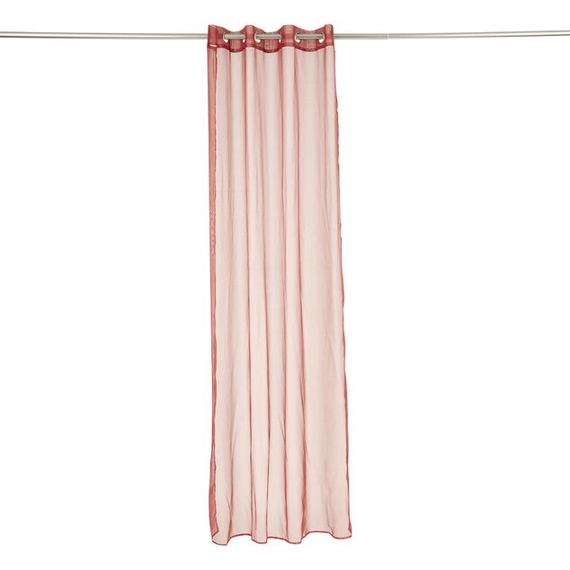 Voilage à oeillets uni rouge 140x240cm